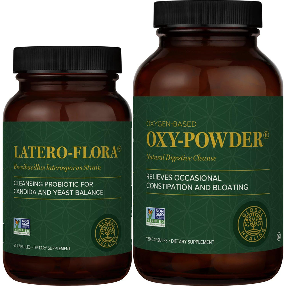 Global Healing Center Colon Cleanse bottle front view supports gentle digestion and regularity.