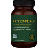 Global Healing Center Latero-Flora bottle pour supports convenient daily dosing for gut balance.
