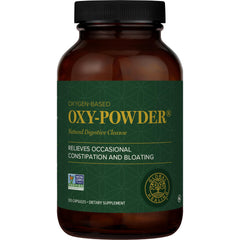 Global Healing Center Oxy-Powder bottle shows easy nightly cleanse potential.
