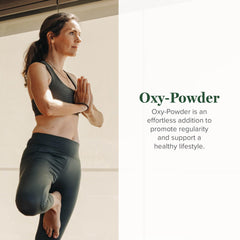 Global Healing Center Oxy-Powder pour showing convenient cleansing option.