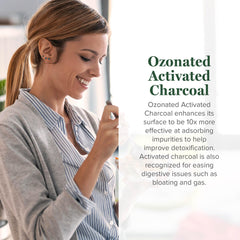 Global Healing Center ozonated charcoal pills dosing scene for daily wellness.