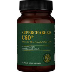 Global Healing Center Supercharged C60 bottle for daily wellness support.