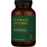 Global Healing Center Ultimate Enzymes bottle pour supports digestion and gut comfort.