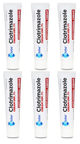 Globe clotrimazole 1% cream bottle front for itching relief.