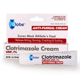 Globe Pharmacy clotrimazole 1% cream bottle for easy antifungal relief