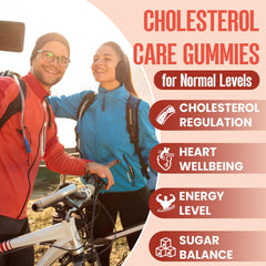 Glorithiventa cholesterol gummies bottle pour showing convenient chewable daily dose.