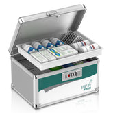 Glosen medicine lock box with combination lock for secure at-home access