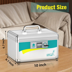 Glosen Medicine Lock Box shows unique key system for access control.