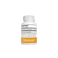 GlucoVantage 100 mg capsules closeup showing compact, easy-to-swallow design.
