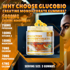 GlucoBio gummies label detail showing 5g per serving