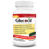 Glucocil softgels bottle for balanced blood sugar support.