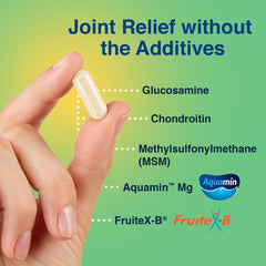 Glucosamine, chondroitin, and MSM capsules illustrating joint health support.