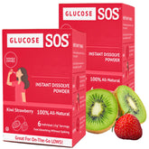 Glucose SOS kiwi-strawberry packets for quick, portable energy on the go.
