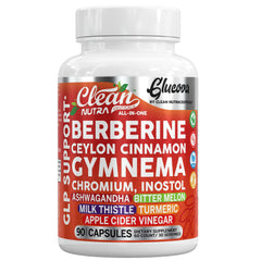 Clean Nutra Glucova capsules close-up signaling convenient daily metabolic balance.