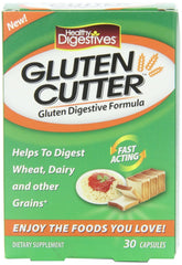 Gluten Cutter bottle pour demonstrates convenient digestive support before meals.