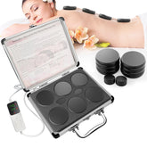 GLXPJU hot stone set 12pcs with basalt stones for spa-level relaxation and muscle comfort.