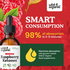 Glycerin-based Wild & Organic Raspberry Ketones tincture for smooth ingestion