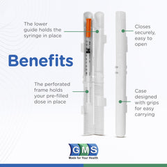 GMS syringe case black open, easy access for prefilled syringes