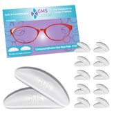 GMS Optical nose pads close-up showing ultra-thin profile for discreet comfort.