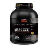GNC AMP Mass XXX cookies and cream tub, premium mass gainer for workouts