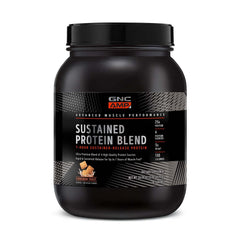 GNC AMP Sustained Cinnamon Toast bottle pour for easy daily protein intake.