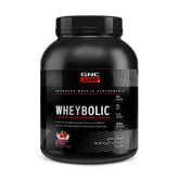 GNC AMP Wheybolic bottle front showing gluten-free protein for muscle support
