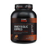 GNC AMP Wheybolic Ripped chocolate peanut butter tub promoting muscle support and recovery