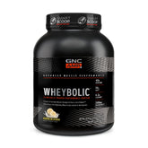 GNC AMP Wheybolic tub front in Banana Milkshake flavor for post-workout recovery