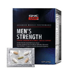 GNC AMP Men’s Strength Vitapak pack shown for streamlined training support
