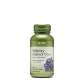 GNC Bilberry Extract bottle close-up showing vegetarian eye health support