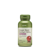 GNC Herbal Plus grape seed extract 500mg bottle highlighting antioxidant support for daily wellness.
