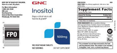 GNC Inositol 500mg bottle displayed for easy daily use.
