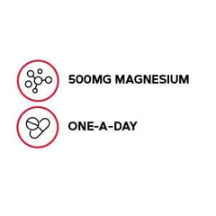 GNC Magnesium 500mg bottle label close up with dosage information.