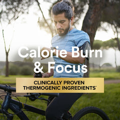 GNC Mega Men thermogenic capsules supporting energy and focus.