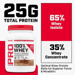 GNC Pro Performance 100% Whey unflavored powder ideal for versatile recipes.