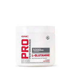 GNC Pro Performance L-Glutamine 5000mg unflavored powder tub supports training recovery