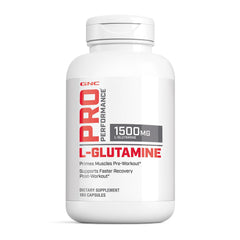 GNC Pro Performance L-Glutamine bottle supports daily muscle recovery