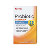 GNC Probiotic Complex 25 Billion CFUs bottle for daily probiotic support.