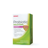 GNC Probiotic Solutions Women's bottle closeup, showing vegetarian multi-strain formula and digestive support.