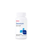 GNC Selenium 200mcg bottle front view highlighting antioxidant support.
