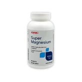 GNC Super Magnesium 400mg bottle front showing 90 caplets for bone support
