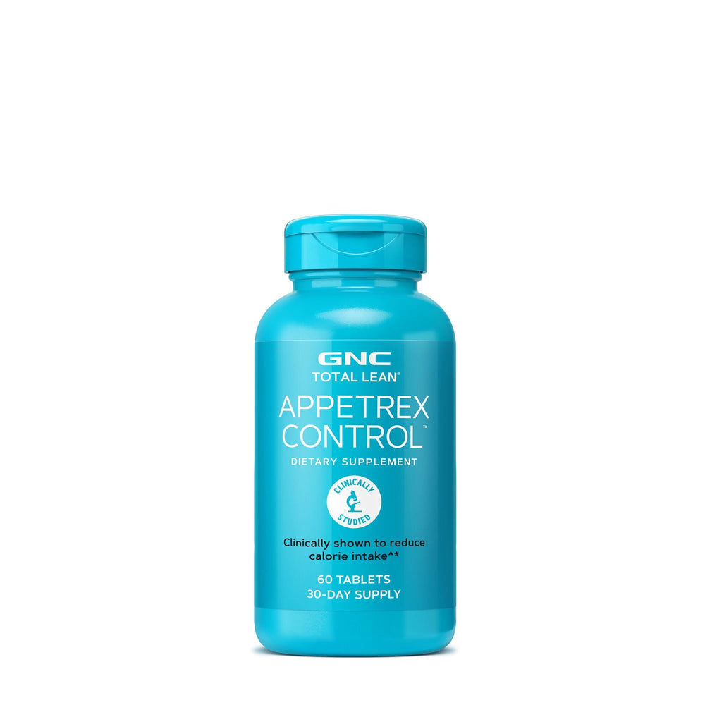 GNC Total Lean Appetrex Control bottle promotes calorie awareness and daily use.