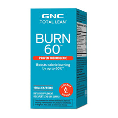 GNC Total Lean Burn 60 bottle front with energy-boost appeal.