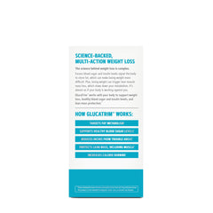 GNC Total Lean GlucaTrim bottle back with ingredients and dosage guidance.
