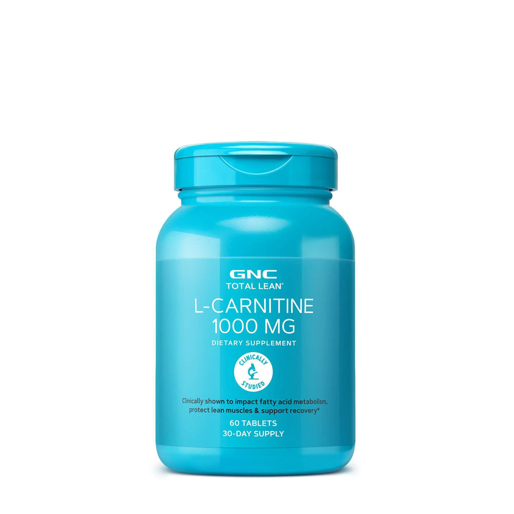 GNC Total Lean L-Carnitine 1000mg bottle supports lean muscle goals and convenient daily use
