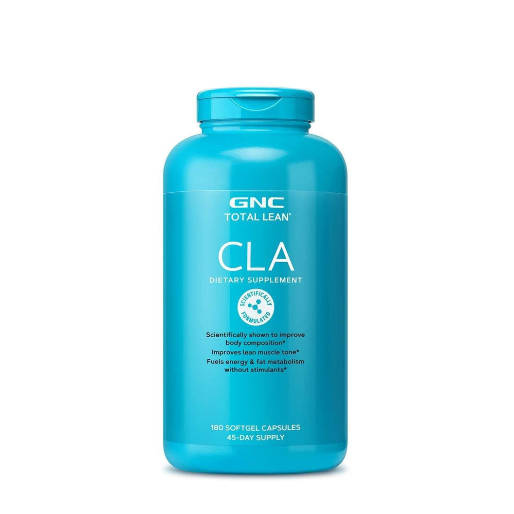 GNC Total Lean Premium CLA 3-6-9 bottle with stimulant-free energy support capsules.