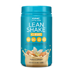 GNC Total Lean Shake Vanilla Caramel served in a cup, ideal for quick meal replacement