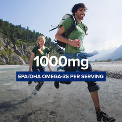 GNC Triple Strength Fish Oil softgels closeup showing high EPA and DHA