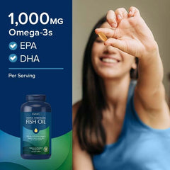 GNC Triple Strength Fish Oil softgels close-up highlighting coating for ease