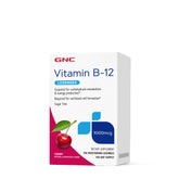 GNC Vitamin B-12 1000mcg Cherry bottle front signals energy support possibilities